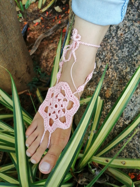 Crochet Barefoot Sandals Designs By Barmine