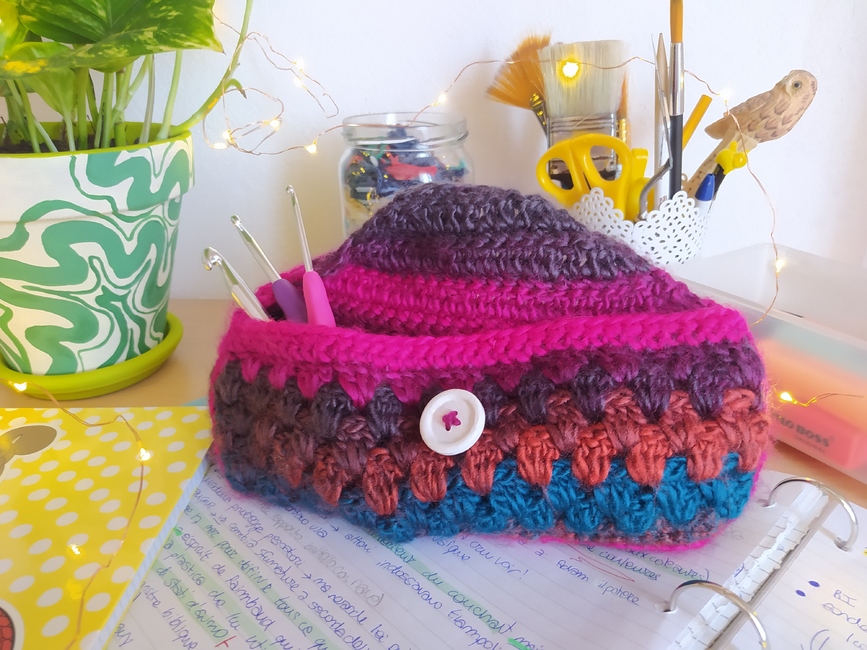 PENCIL CASE TO DO WITH TAPESTRY CROCHET (COOL!) - Irsalina Isa