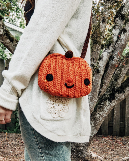 Crossbody Pumpkin Bag Crochet