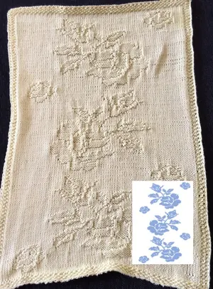 Nr. 24 Roses with small roses guest towel written