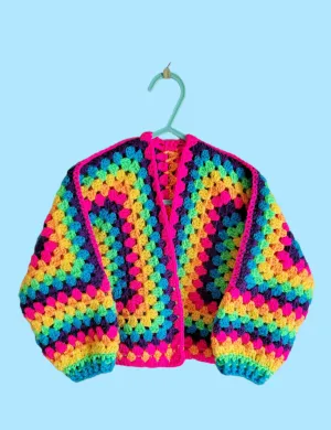 Kids Granny Stitch Hexagon Cardigan