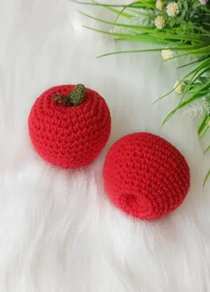 Crochet apple pattern, apple ornament amigurumi pattern, crochet fruit decor
