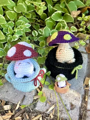 Mushroom in Cauldron Crochet Pattern