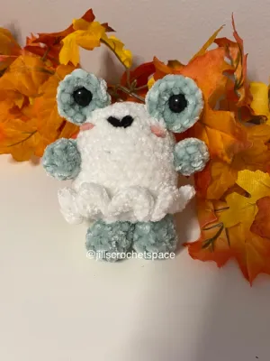 Frog in a ghost costume