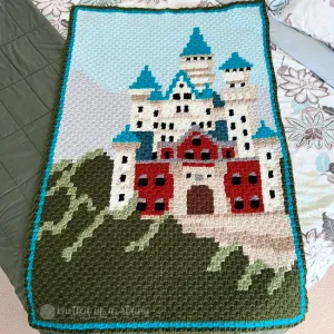 Bavarian Fairy Tale Castle C2C Blanket