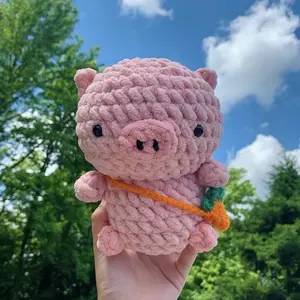 Piggy Plush, Pig with Carrot Pouch