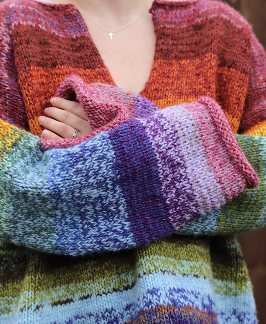 Rainbow Folk Sweater: Knitting pattern | Ribblr