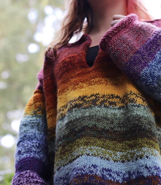 Rainbow Folk Sweater: Knitting pattern | Ribblr