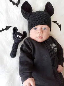 Crochet bat baby rattle pattern, Halloween crochet baby gift