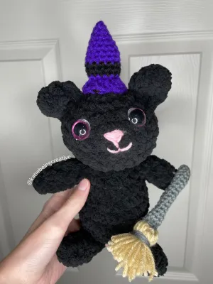 Black Cat Dressed As A Witch Plushie- Crochet Pattern