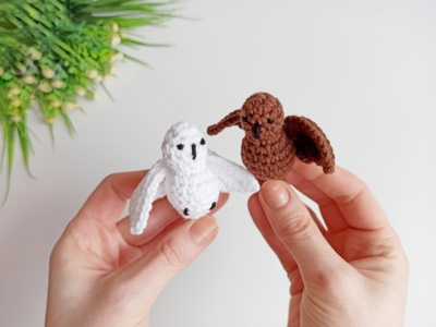 Owl crochet pattern, bird amigurumi pattern, crochet owl keychain pattern