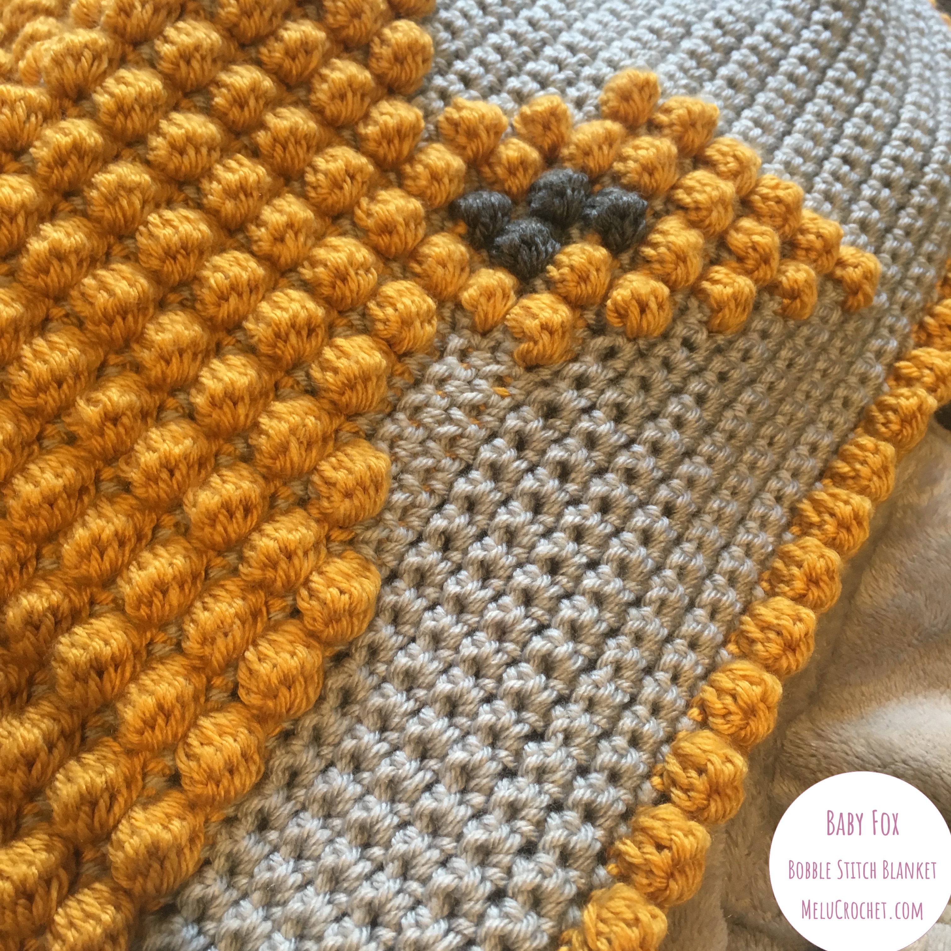 Knitted Fox Baby Pram Blanket