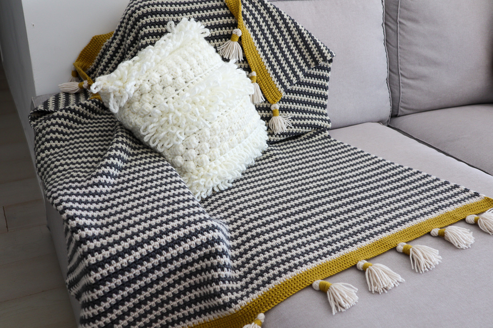 FREE Boho Stripes Blanket: Crochet pattern