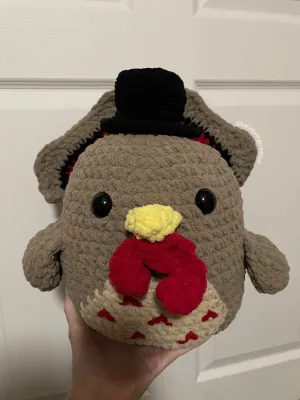 Turkey Plushie Crochet Pattern (Inspired by Terry the Turkey squishmallow) for fall and thanksgiving