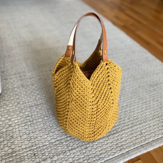 Minimalist Crochet Bag Small Mustard Yellow