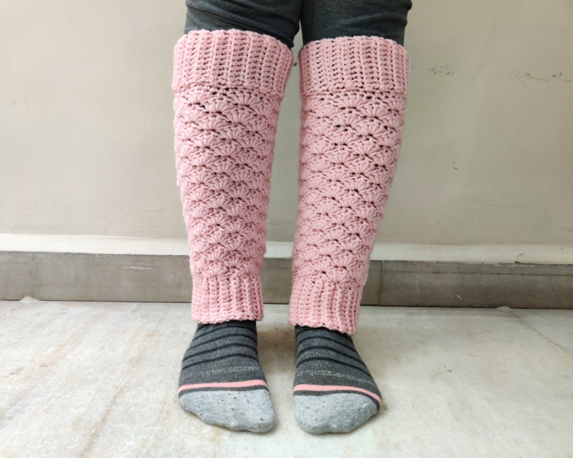 Crochet Shell Leg Warmers  Ribbed Legwarmers Easy Tutorial for Beginners  (Right Handed Tutorial) 