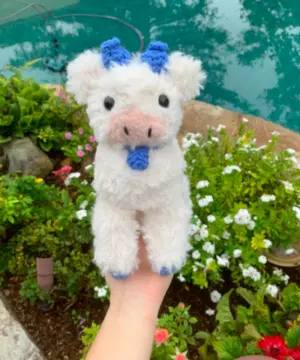 Fuzzy Crochet Blueberry Cow Pattern