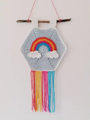 Hello Rainbow Wall Hanging