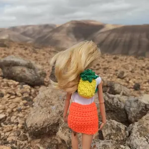 Crochet Pineapple Backpack for a doll