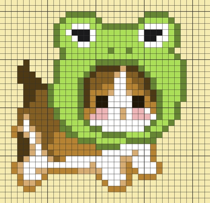 Step By Step Guide To Make A Cute Frog Pixel Art Grid