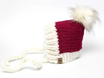 Chunky Santa Christmas Pixie Bonnet Hat