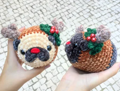 Reindeer Pug Plushie