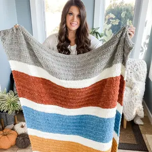 Super Bulky Herringbone Throw - MJ's off the Hook Designs