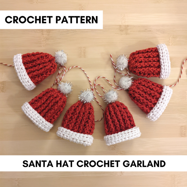 SANTA HAT CROCHET GARLAND Crochet pattern Ribblr