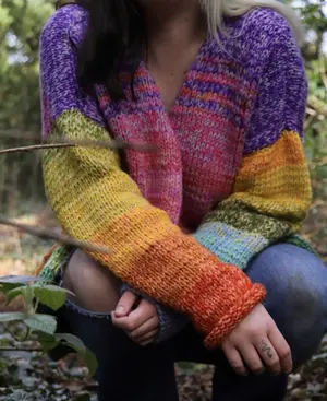 Rainbow Folk Cardigan