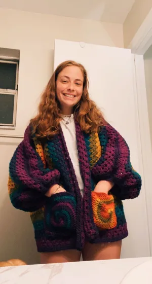 Oversized Hexagon Cardigan Crochet Pattern