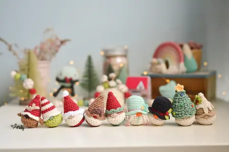 Combo of 8 crochet Christmas gnomes patterns