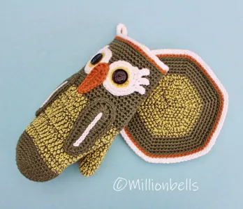 Owl Oven Mitt and Potholder Animal