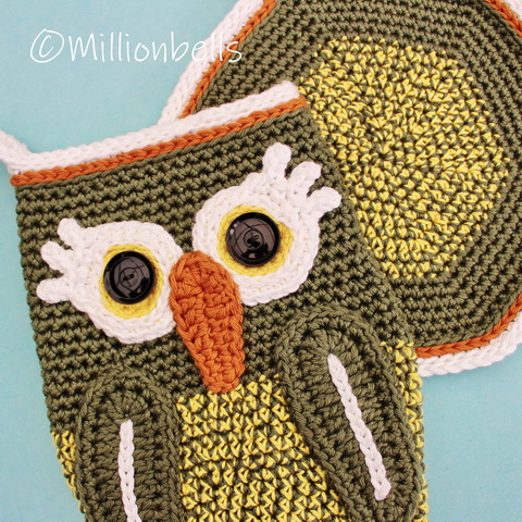 Loom Knit Fingertip Potholder mini Oven Mitt (Instant Download) 