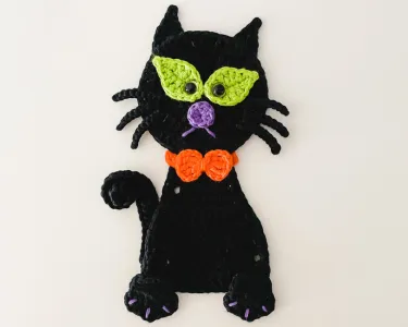 Luna The Black Cat - Halloween Black Cat Applique