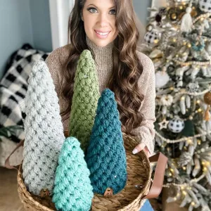 Festive Puff Stitch Trees