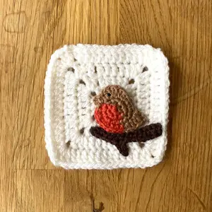 Robin on a Branch Granny Square