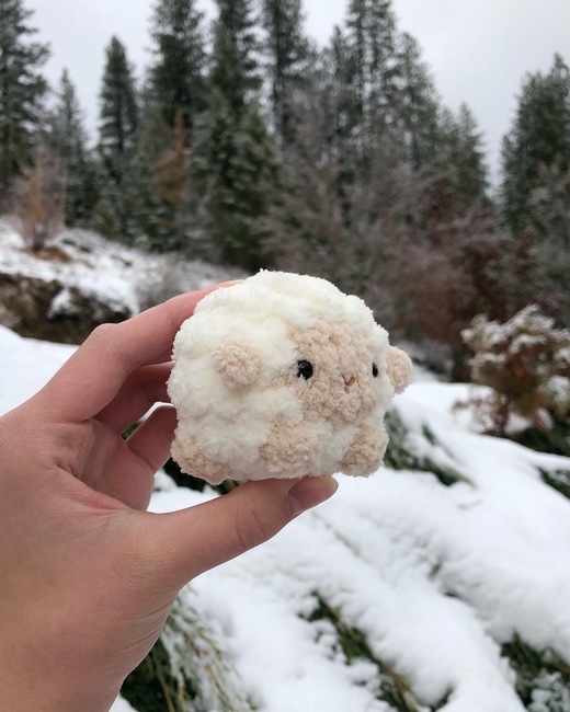 MADE TO ORDER Jumbo Fuzzy Fluffy Baby Sheep Puff Crochet Plushie