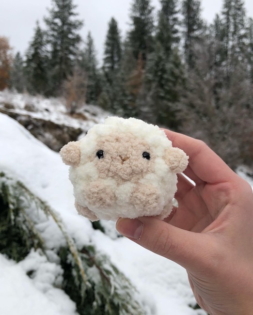 MADE TO ORDER Jumbo Fuzzy Fluffy Baby Sheep Puff Crochet Plushie