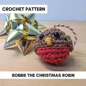 Robbie the Christmas Robin - mini crochet bauble