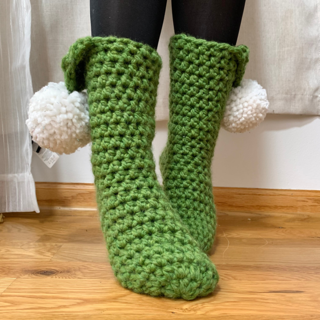 Crochet stockings [SIMPLE MODEL] - Crochet slippers socks for