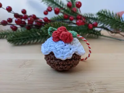 Mini Christmas Pudding Crochet ornament