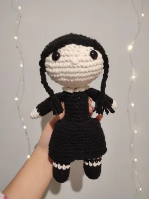 Wednesday Addams Crochet Doll