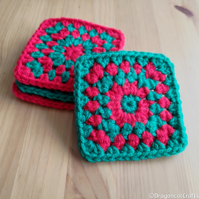 Square Crochet Coasters - One Cup at a Time Designer Remix