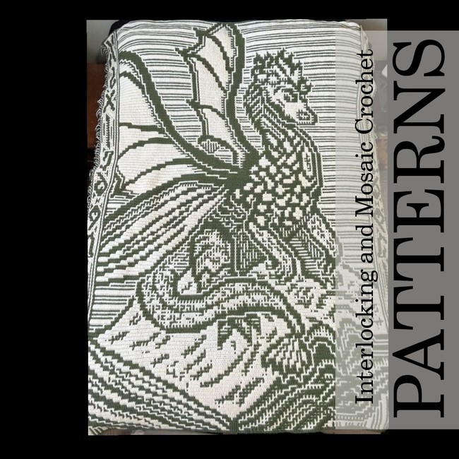 Book Dragon Overlay Mosaic: Crochet pattern | Ribblr