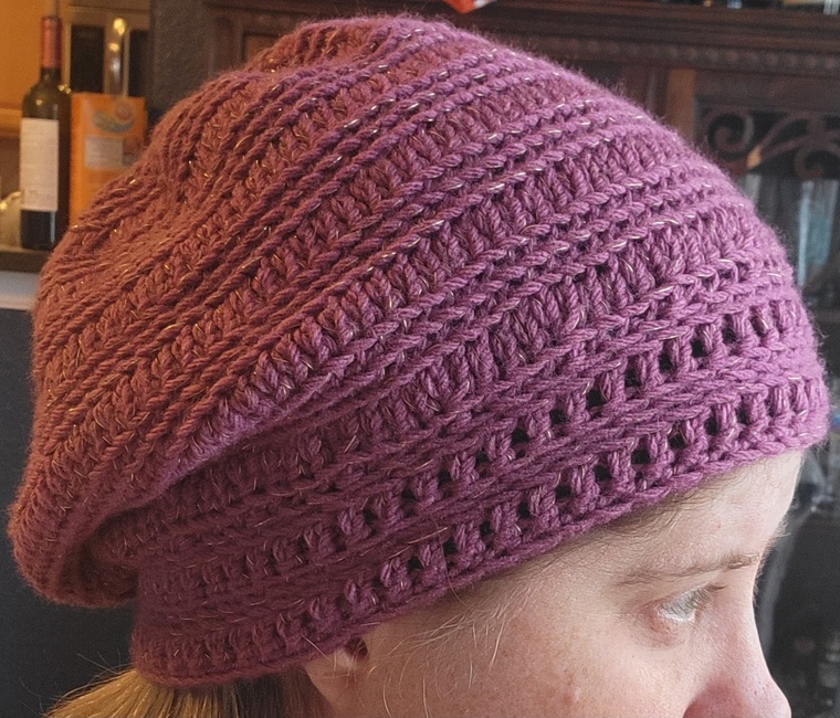 Crochet Acrylic yarn Slouch Hat Bright Colors