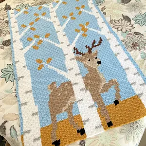 Deer in the Woods C2C Blanket