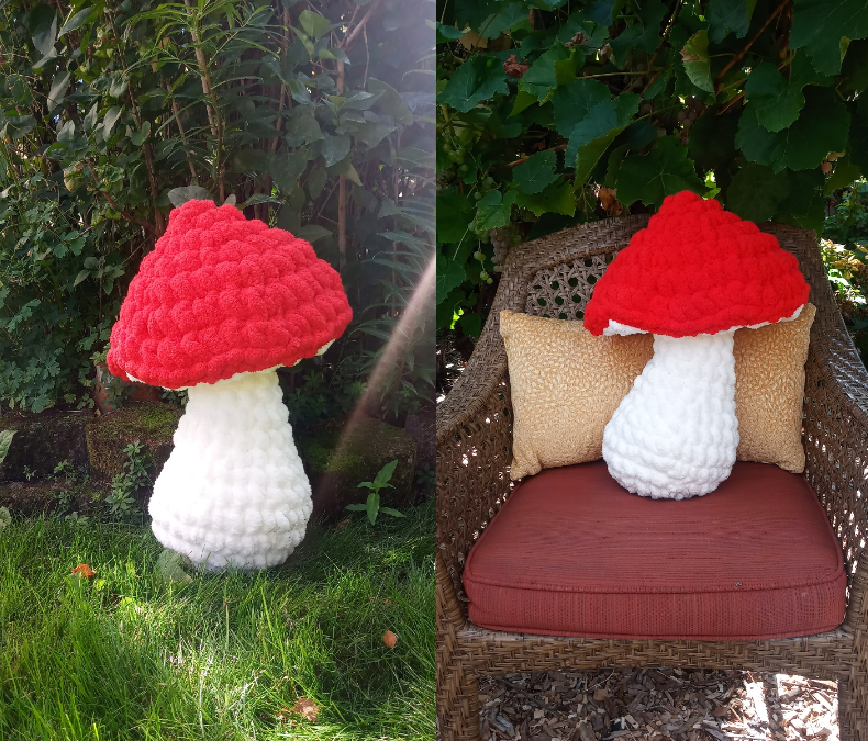 Giant Mushroom Pillow Crochet: Crochet pattern