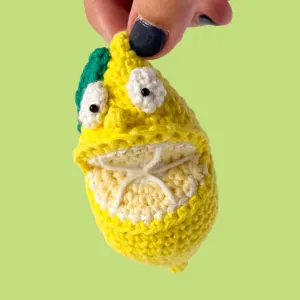 Lemon fruit amigurumi (open mouth)