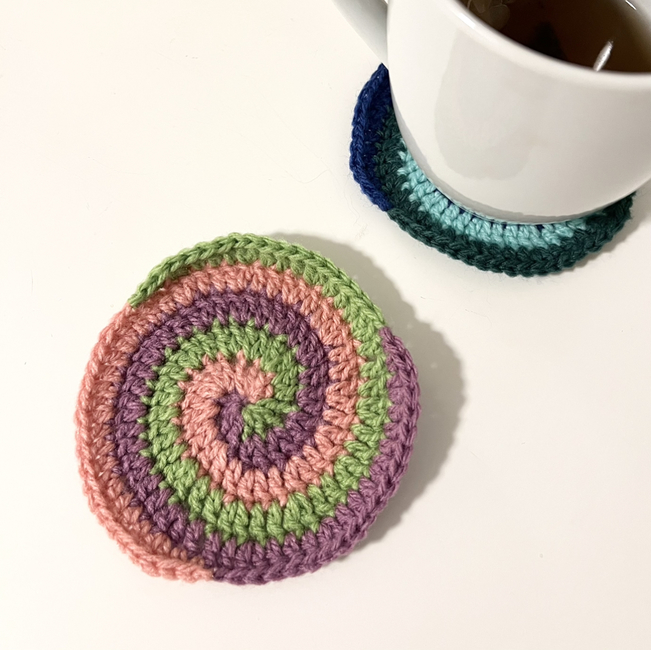 crochet spiral coaster Crochet