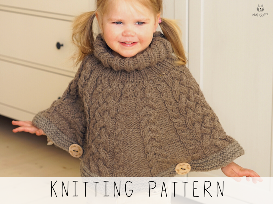 Cable poncho knitting pattern: Knitting pattern